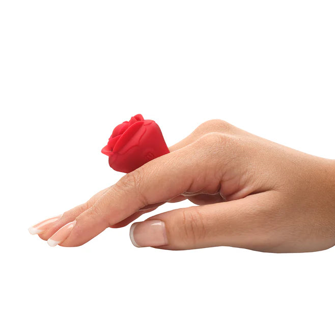Bloomgasm Rose Ring Rechargeable Silicone Finger Vibrator