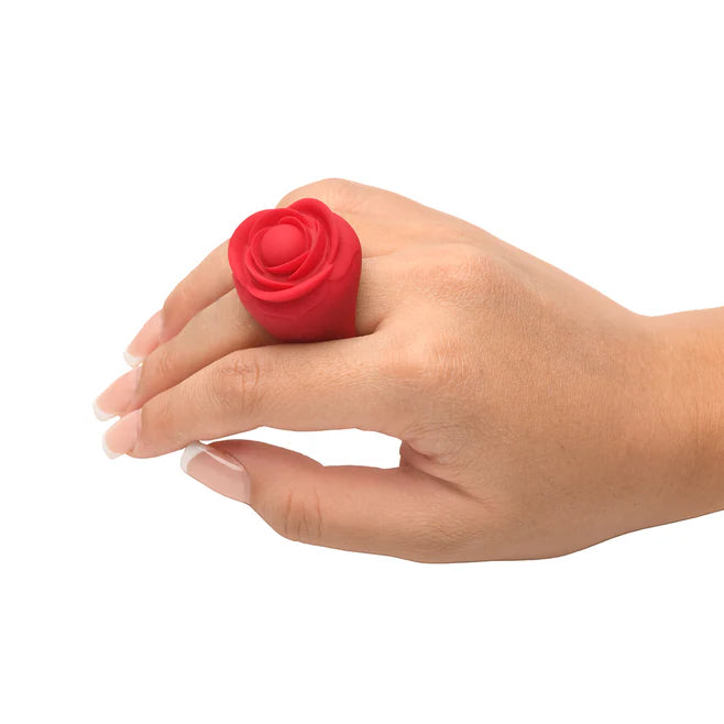 Bloomgasm Rose Ring Rechargeable Silicone Finger Vibrator