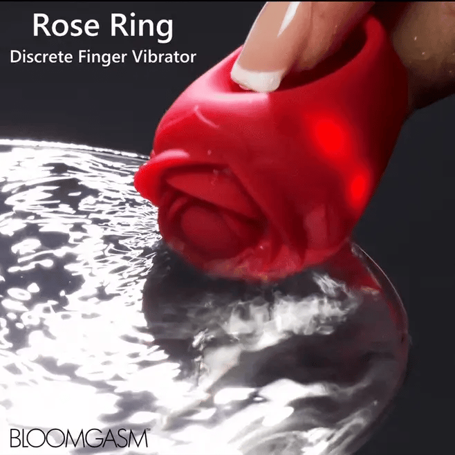 Bloomgasm Rose Ring Rechargeable Silicone Finger Vibrator