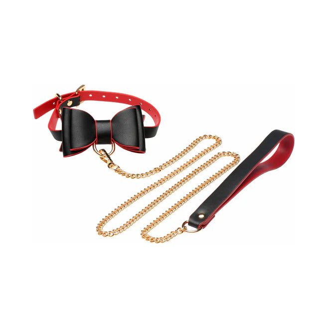 Master Series Goth Bondage Set Vegan Leather with Collar, Cuffs & Chain Leash