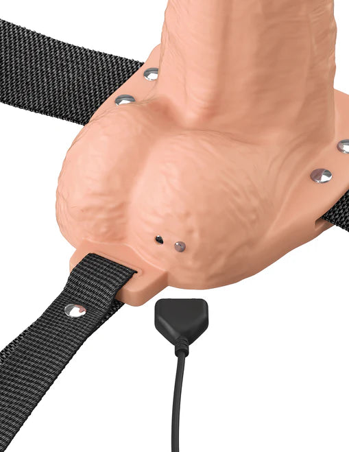 Fantasy X-Tensions Elite Vibrating Rechargeable Silicone Hollow Strap-On 7”