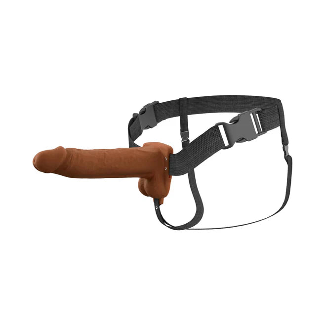 Fantasy X-Tensions Elite Vibrating Rechargeable Silicone Hollow Strap-On 8”