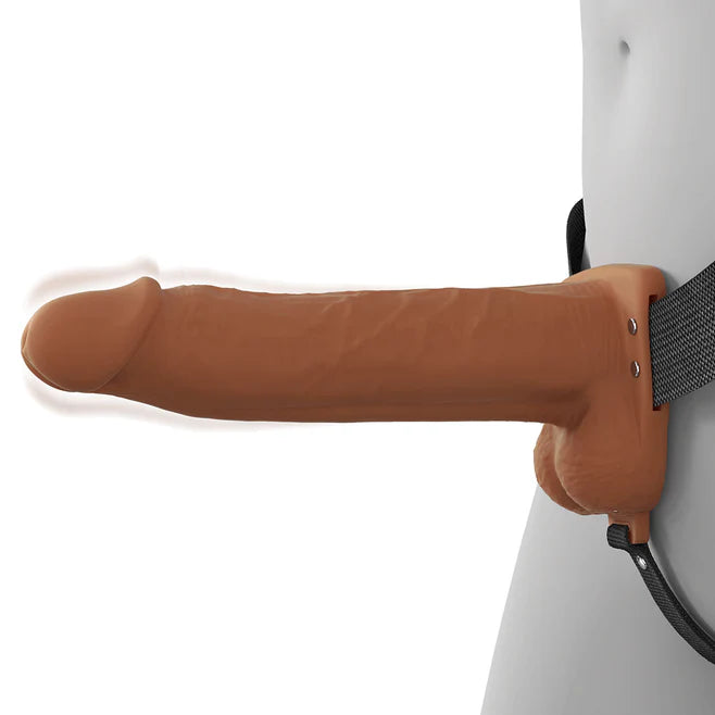 Fantasy X-Tensions Elite Vibrating Rechargeable Silicone Hollow Strap-On 8”