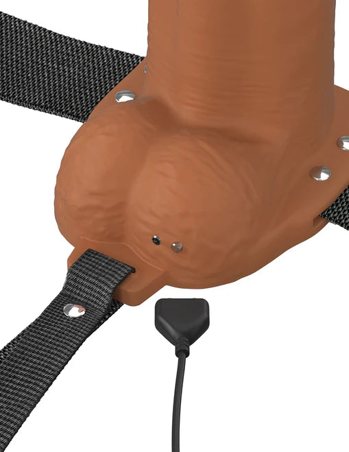 Fantasy X-Tensions Elite Vibrating Rechargeable Silicone Hollow Strap-On 8”