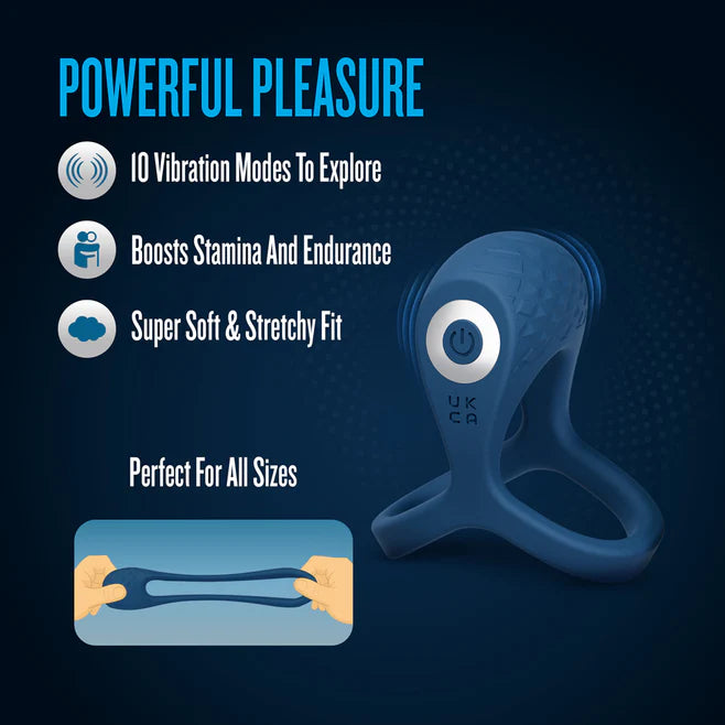 Performance Plus Dual Flex Pro Vibrating Cock Ring & Ball Strap – Rechargeable Silicone