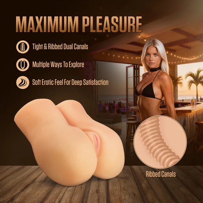 EnLust Hallie Vibrating Masturbator – Dual Entry Textured Sleeve with Remote