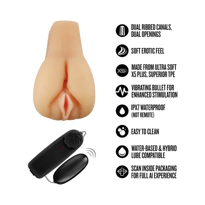 EnLust Jordyn Vibrating Masturbator – Dual Entry Textured Sleeve with Remote