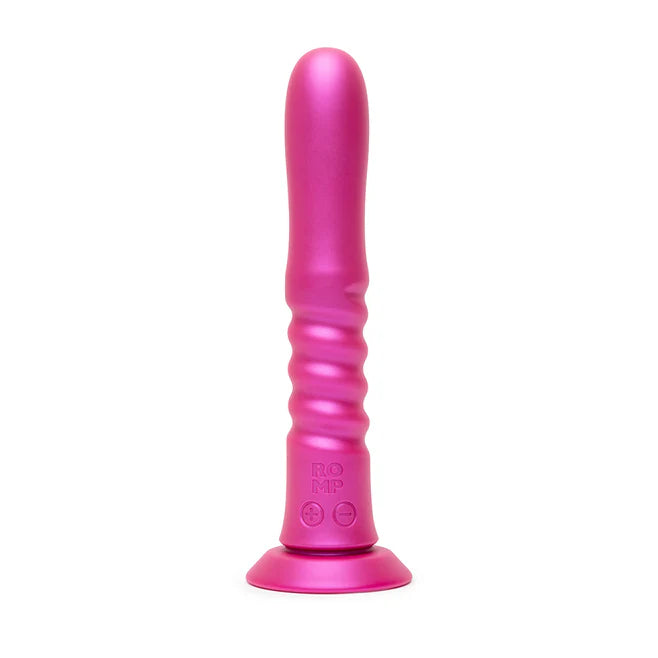 ROMP Jiggle Thrusting Vibrating Dildo – Rechargeable Suction Cup Toy