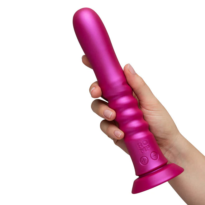 ROMP Jiggle Thrusting Vibrating Dildo – Rechargeable Suction Cup Toy