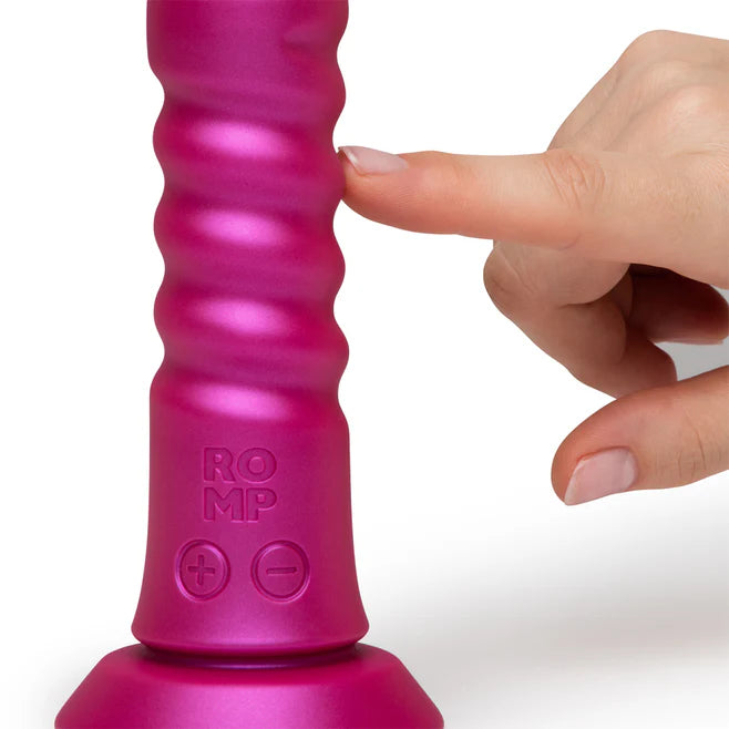 ROMP Jiggle Thrusting Vibrating Dildo – Rechargeable Suction Cup Toy