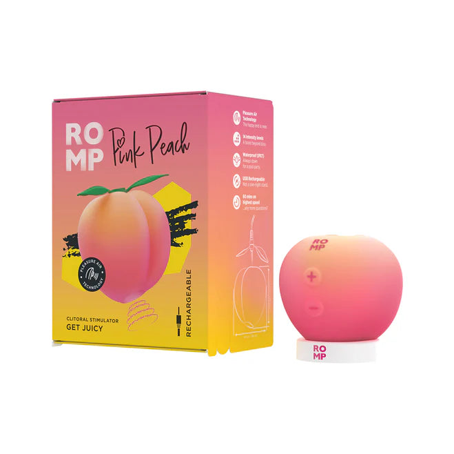 ROMP Pink Peach Pleasure Air Vibrator – Rechargeable Waterproof Silicone Toy