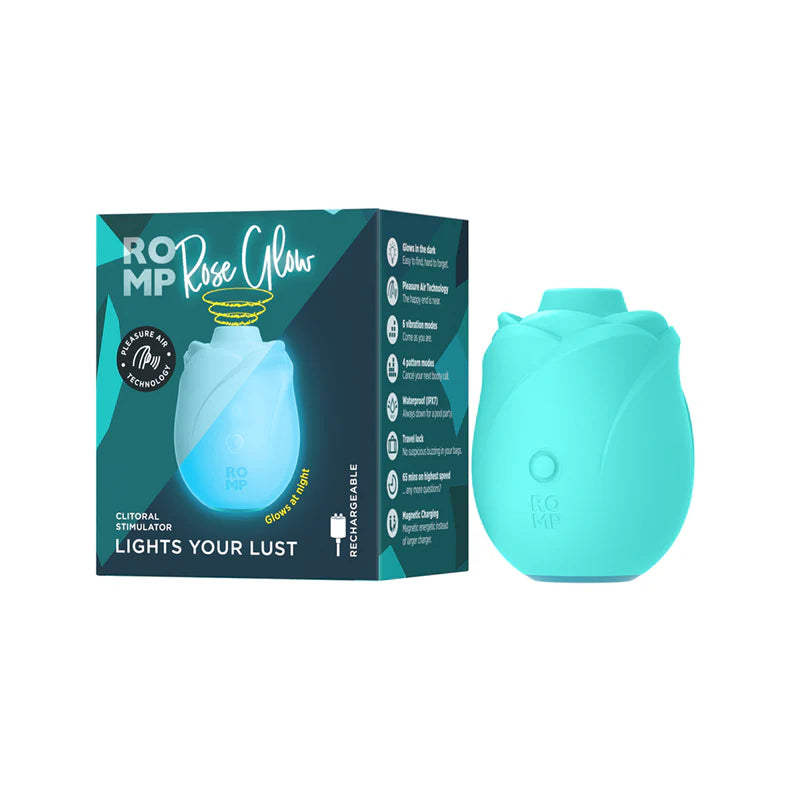 Romp Rose Glow Air Clitoral Stimulator – Rechargeable Silicone Suction Vibrator