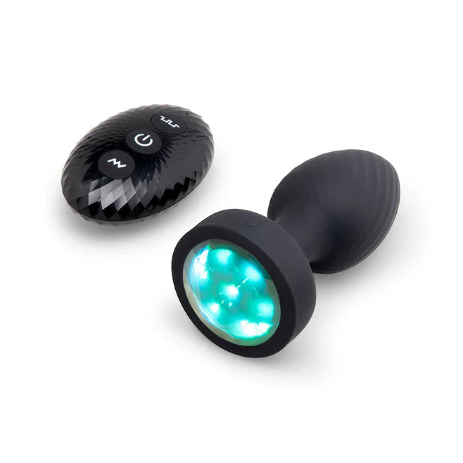 B-Vibe 3.5” Light-Up Rechargeable Silicone Butt Plug with Remote