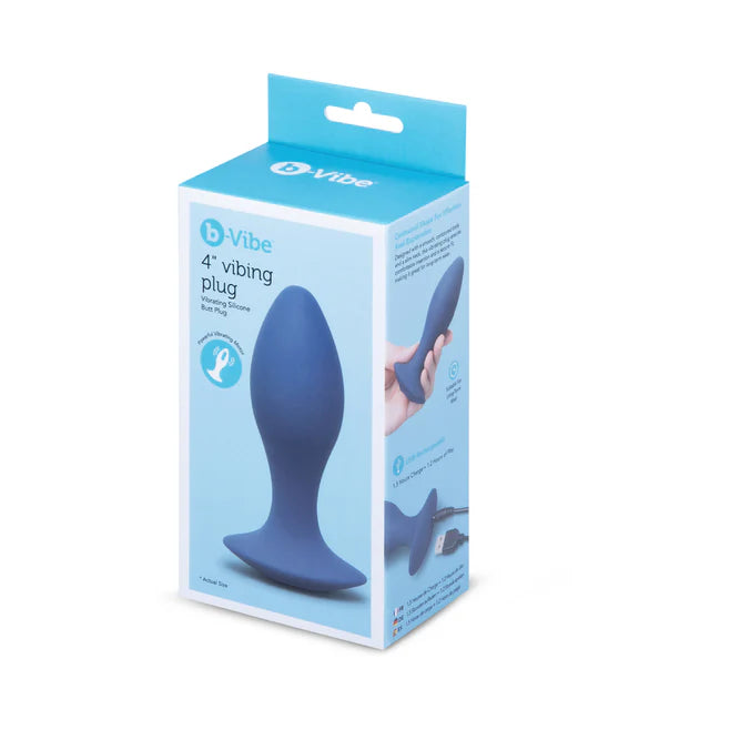 B-Vibe 4” Rechargeable Silicone Vibing Plug – Advanced Anal Vibrator