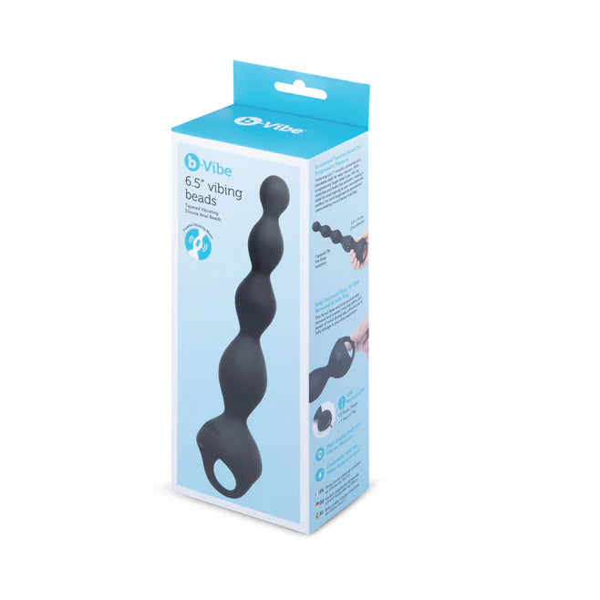 B-Vibe 6.5” Rechargeable Silicone Vibing Beads – Graduated Anal Beads