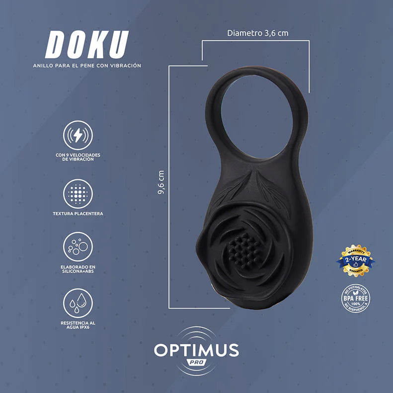 Camtoyz Doku App-Controlled Vibrating Ring – Rechargeable Silicone Cock Ring