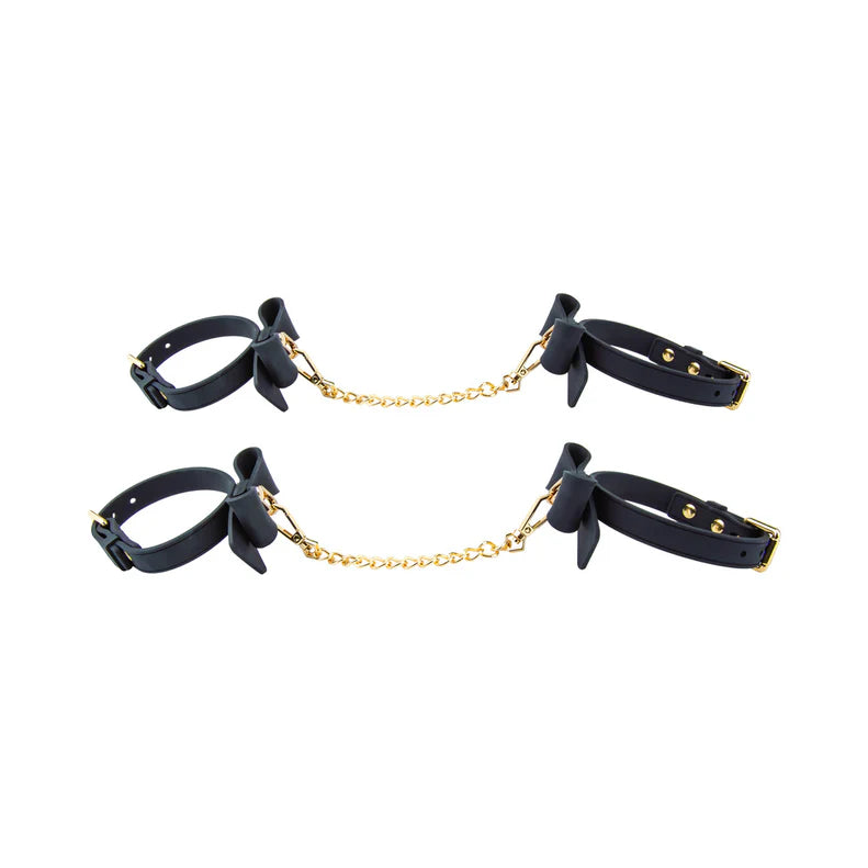 Temptasia Ardor Silicone Wrist and Ankle Restraints with Bow – Adjustable Bondage Set