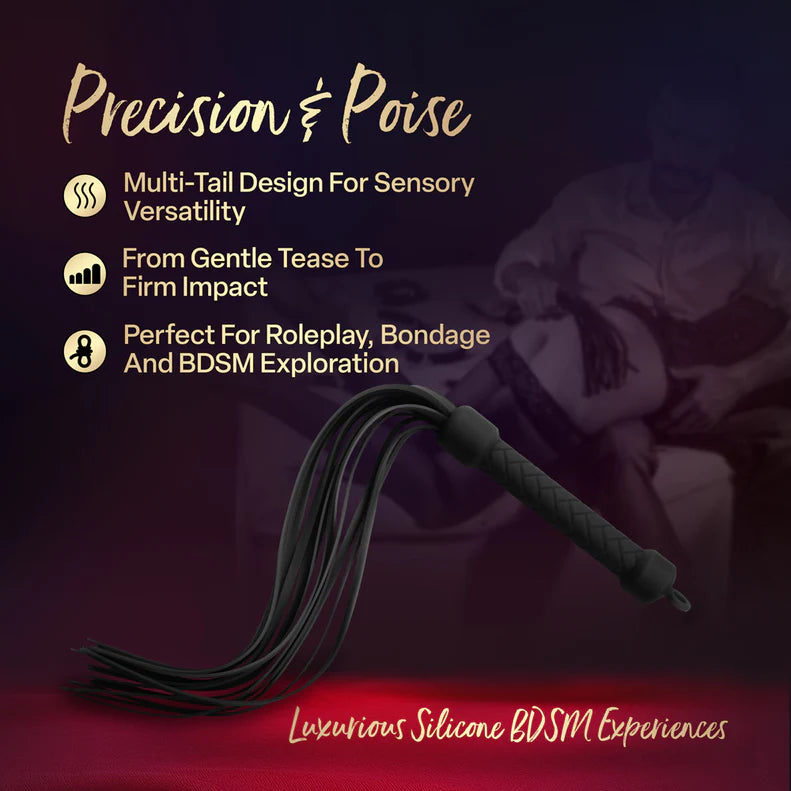 Temptasia Ardor Silicone Flogger – Multi-Tail Flexible Impact Toy