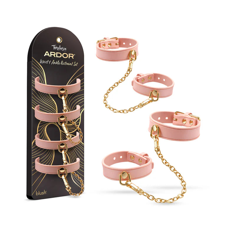 Temptasia Ardor Silicone Wrist and Ankle Restraints – Adjustable Bondage Set