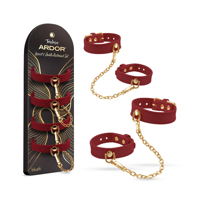 Temptasia Ardor Silicone Wrist and Ankle Restraints – Adjustable Bondage Set
