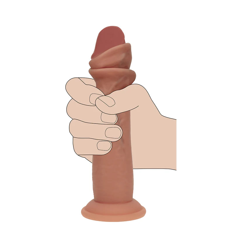 RealRock Dual Layered Silicone Realistic Sliding Skin Dildo 6in