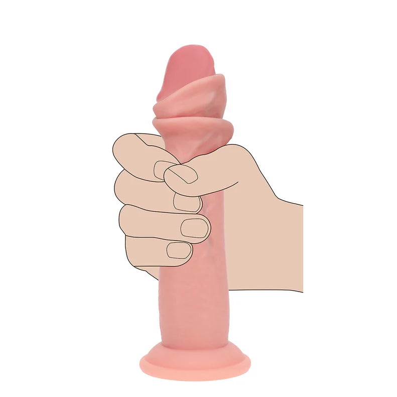 RealRock Dual Layered Silicone Realistic Sliding Skin Dildo 7in