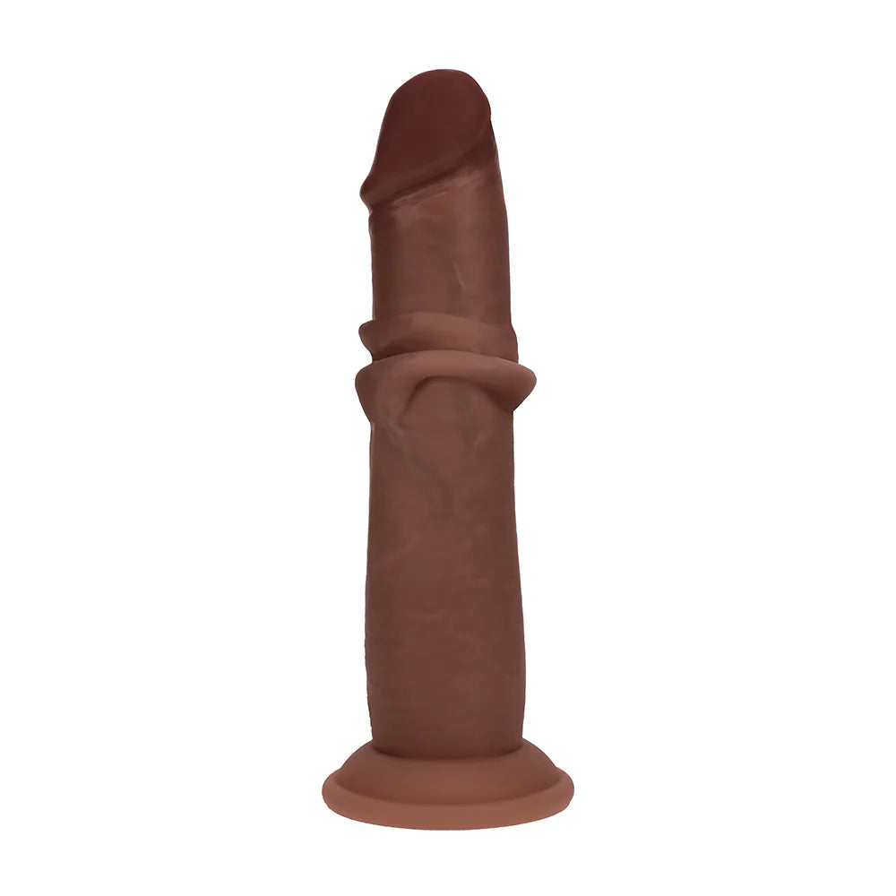 RealRock Dual Layered Silicone Realistic Sliding Skin Dildo 8in
