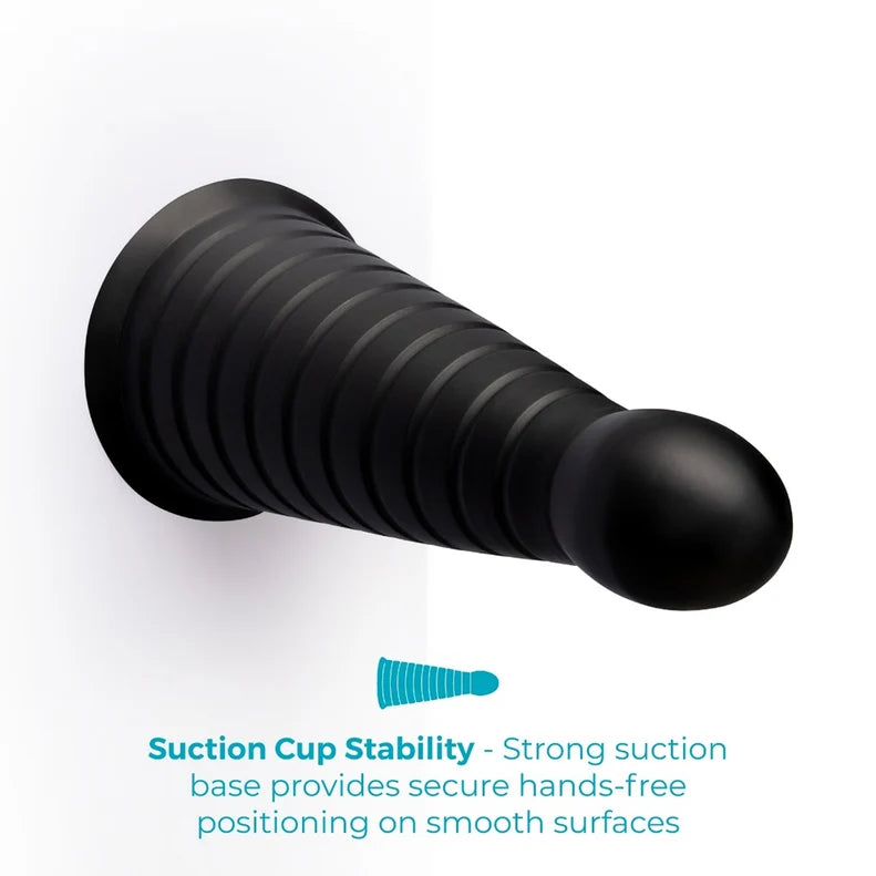 b-Vibe Cone 10in Tapered Ribbed Dildo
