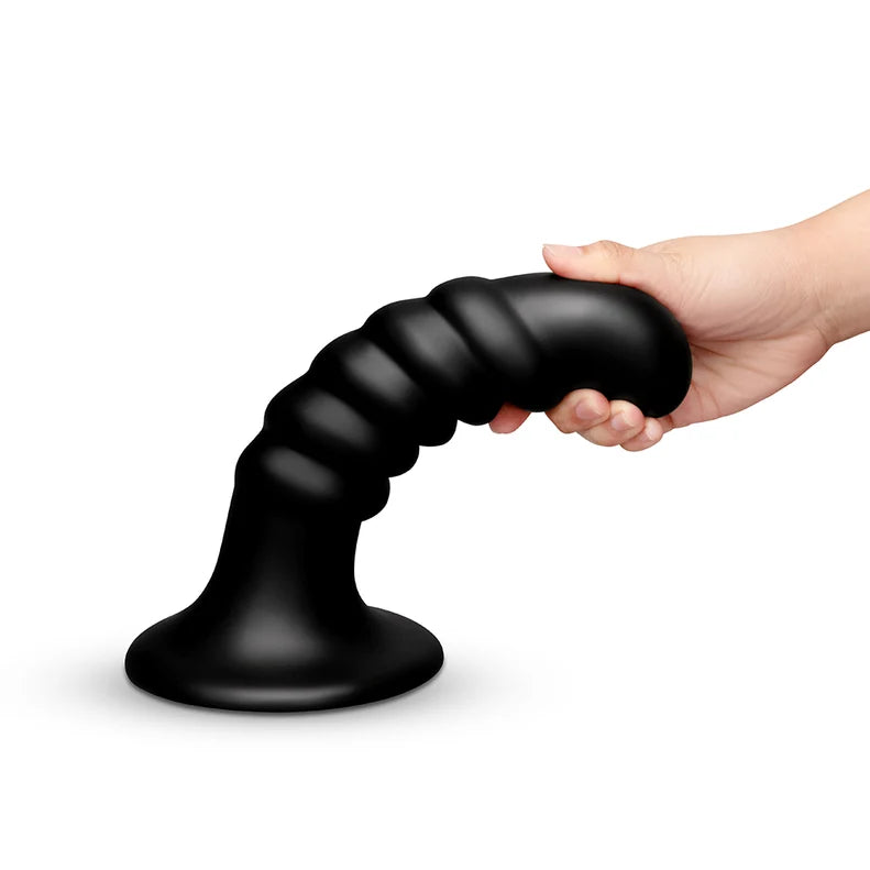 b-Vibe Krush 9.5in Curved Ribbed Dildo