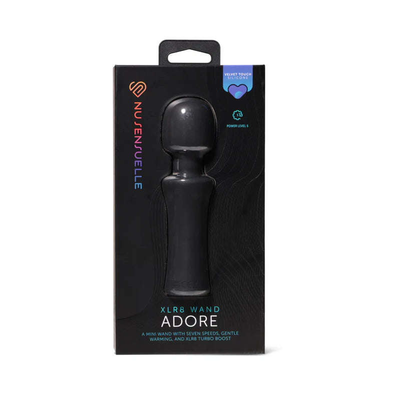 Nu Sensuelle Adore XRL8 Mini Wand – Rechargeable Silicone Massager with Heat