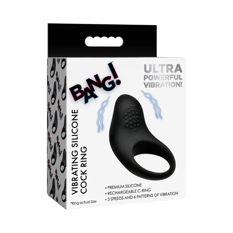 Bang! Vibrating Silicone Cock Ring – Rechargeable Clitoral Stimulator Ring