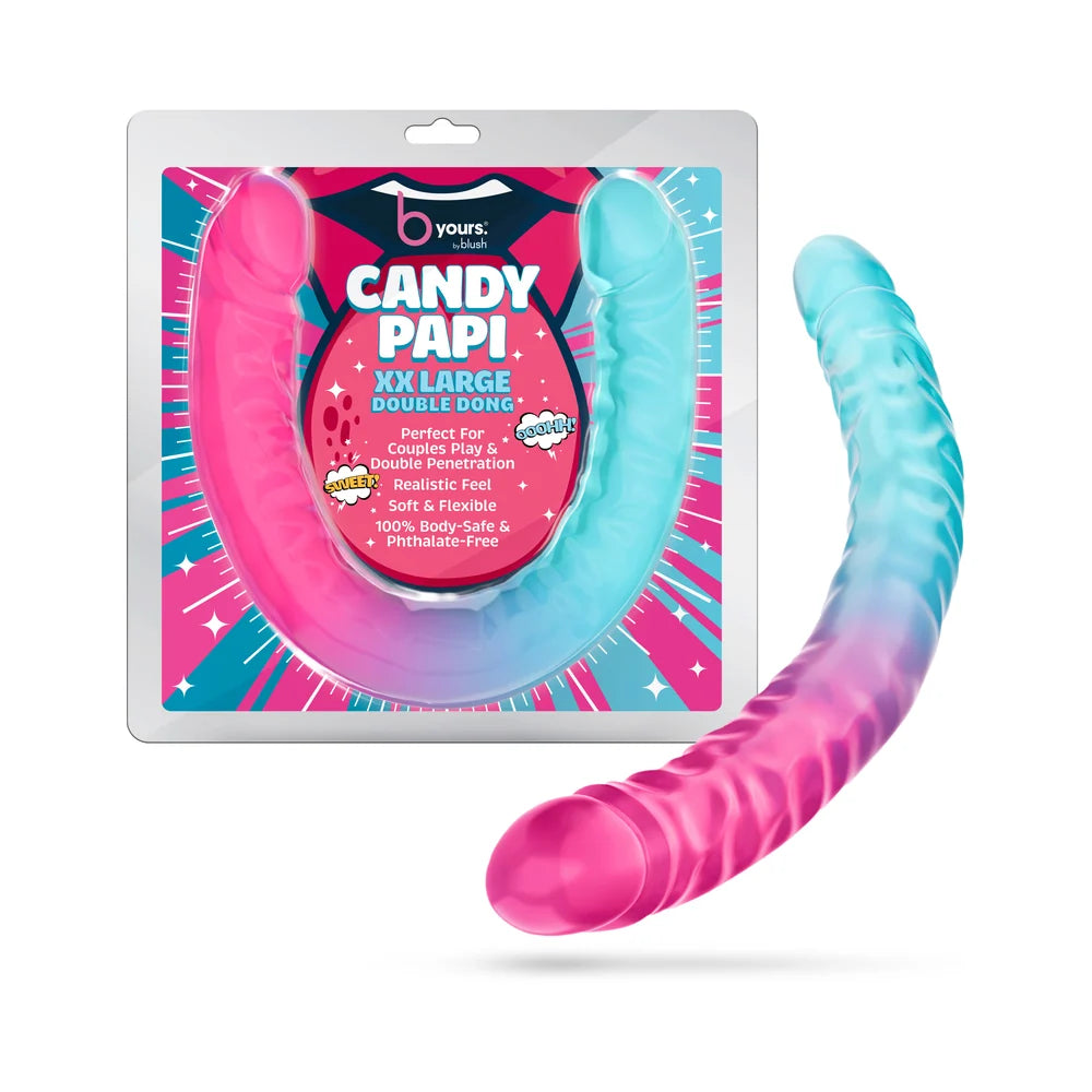 B Yours Candy Papi Double Dildo 17.75in