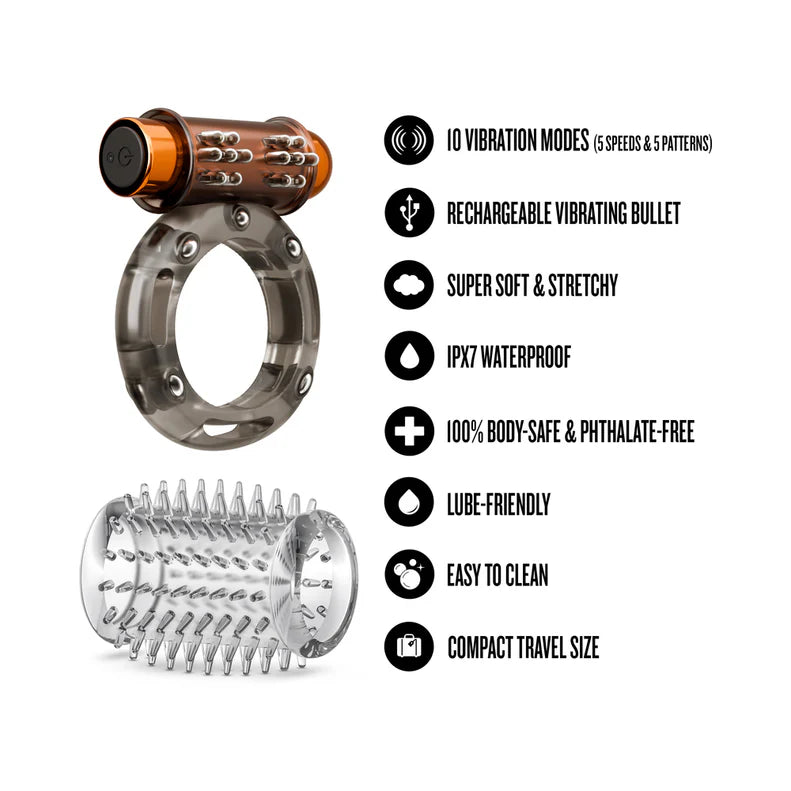 Stay Hard Vibrating Cock Ring Set