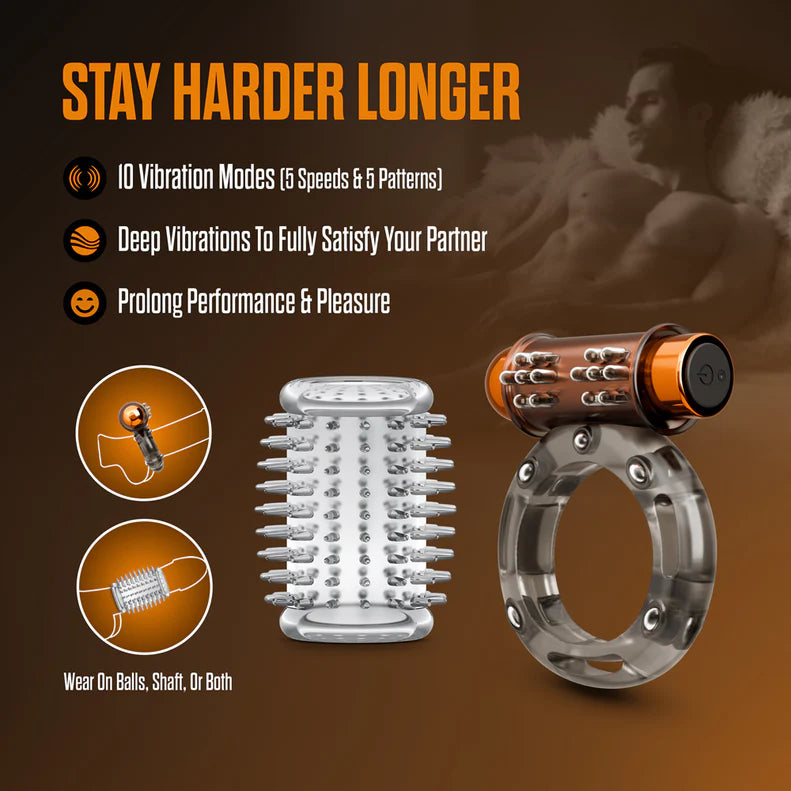 Stay Hard Vibrating Cock Ring Set