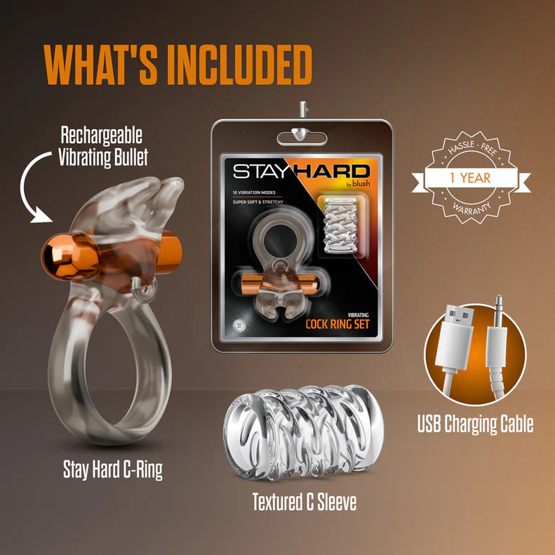 Stay Hard Vibrating Cock Ring Set
