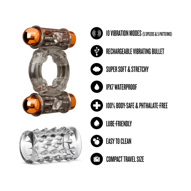 Stay Hard Vibrating Cock Ring Set