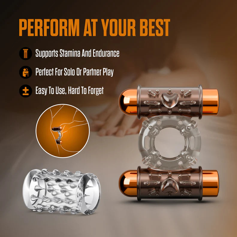 Stay Hard Vibrating Cock Ring Set