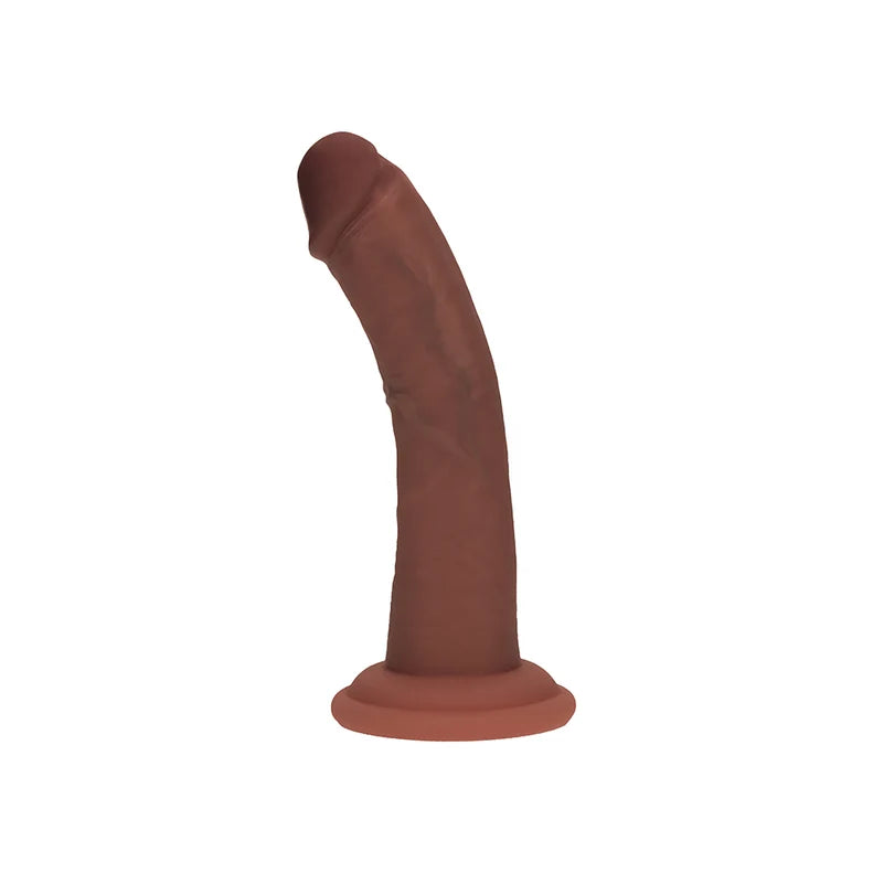 RealRock Dual Layered Silicone Curved Realistic Dildo with Suction Cup 6in
