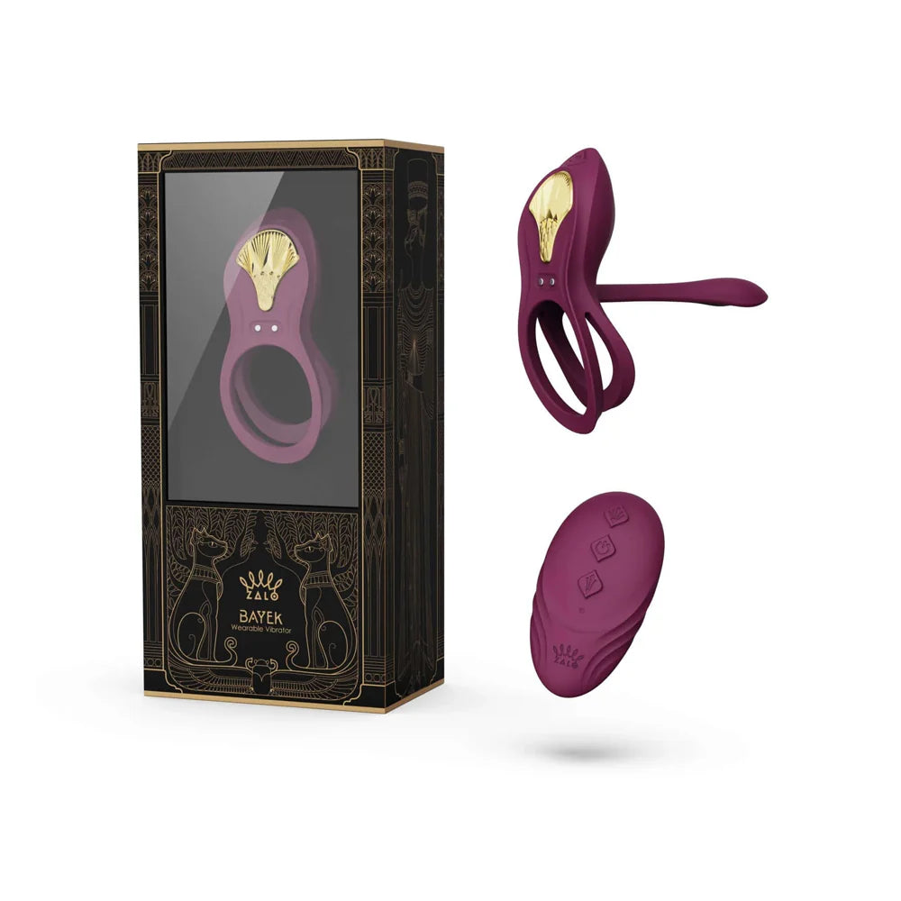 Zalo Bayek Rechargeable Silicone App Compatible Vibrating Couples Ring