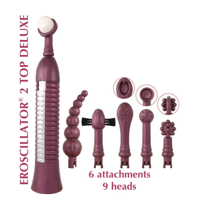 Eroscillator 2 Top Deluxe – Deluxe Oscillating Clitoral Stimulator with Attachments