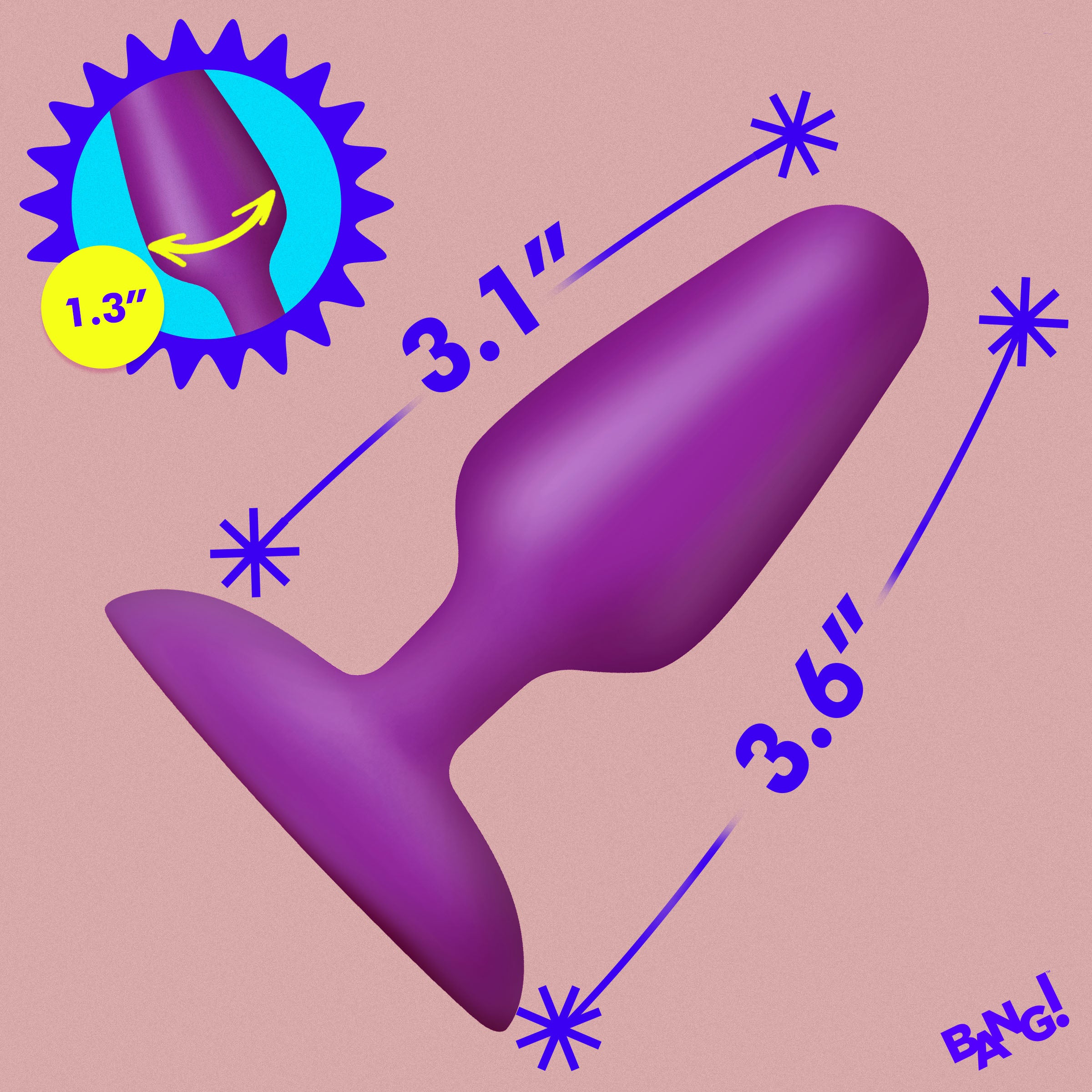 Bang! Flexible Vibrating Silicone Rechargeable Butt Plug