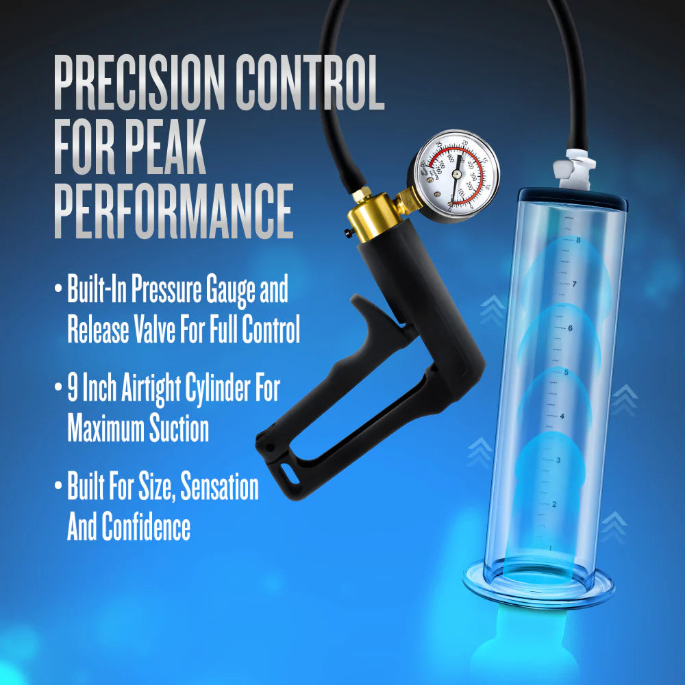 Blush Performance VX7 Vacuum with Brass Trigger & Pressure Gauge Manual Penis Pump