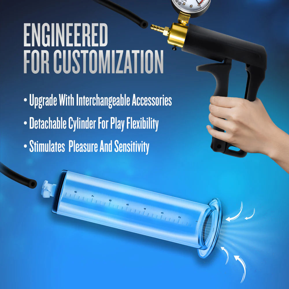 Blush Performance VX7 Vacuum with Brass Trigger & Pressure Gauge Manual Penis Pump
