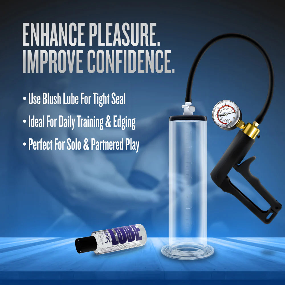 Blush Performance VX7 Vacuum with Brass Trigger & Pressure Gauge Manual Penis Pump