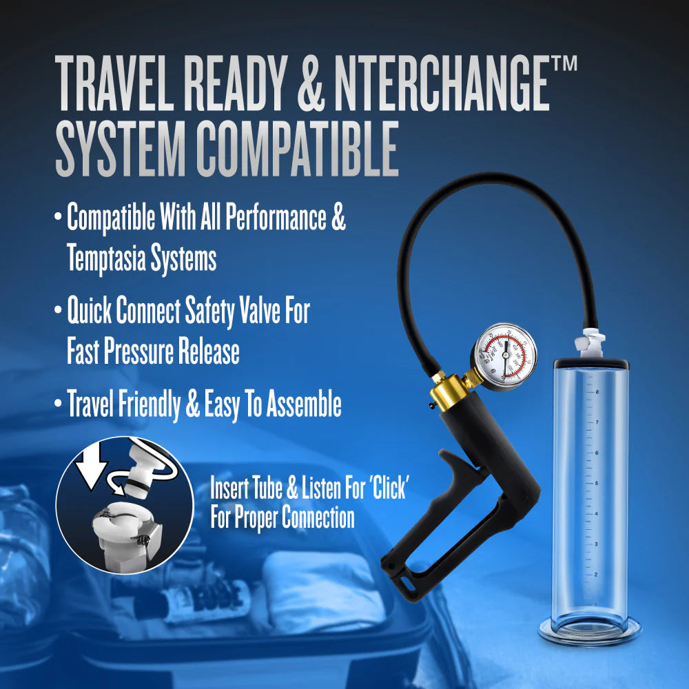 Blush Performance VX7 Vacuum with Brass Trigger & Pressure Gauge Manual Penis Pump