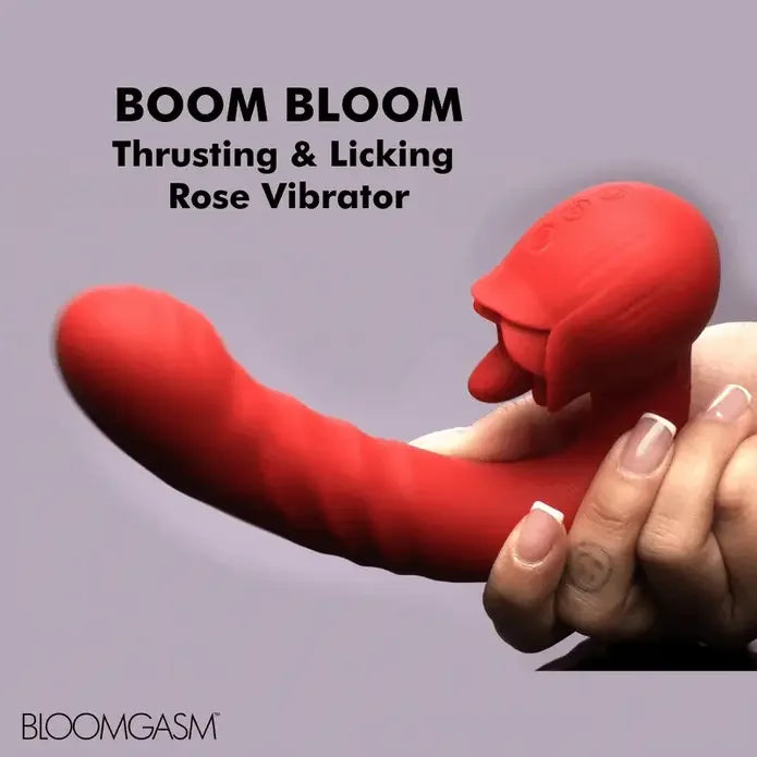 Bloomgasm Boom Bloom Thrusting & Licking Rose Vibrator