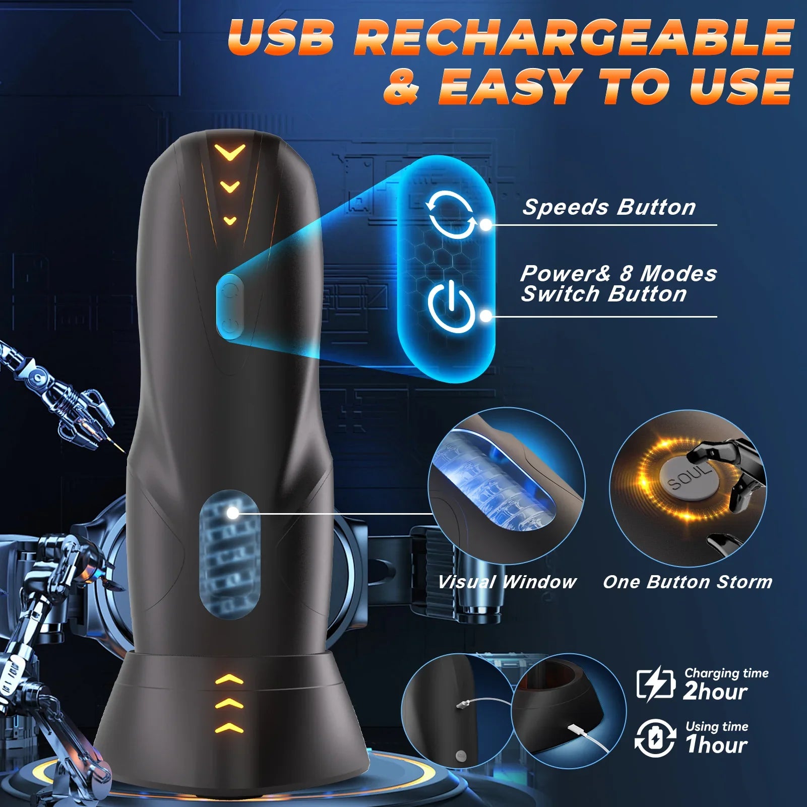 Cyberskin The GALAXYVOY – Automatic Male Masturbator with Thrusting & Rotation