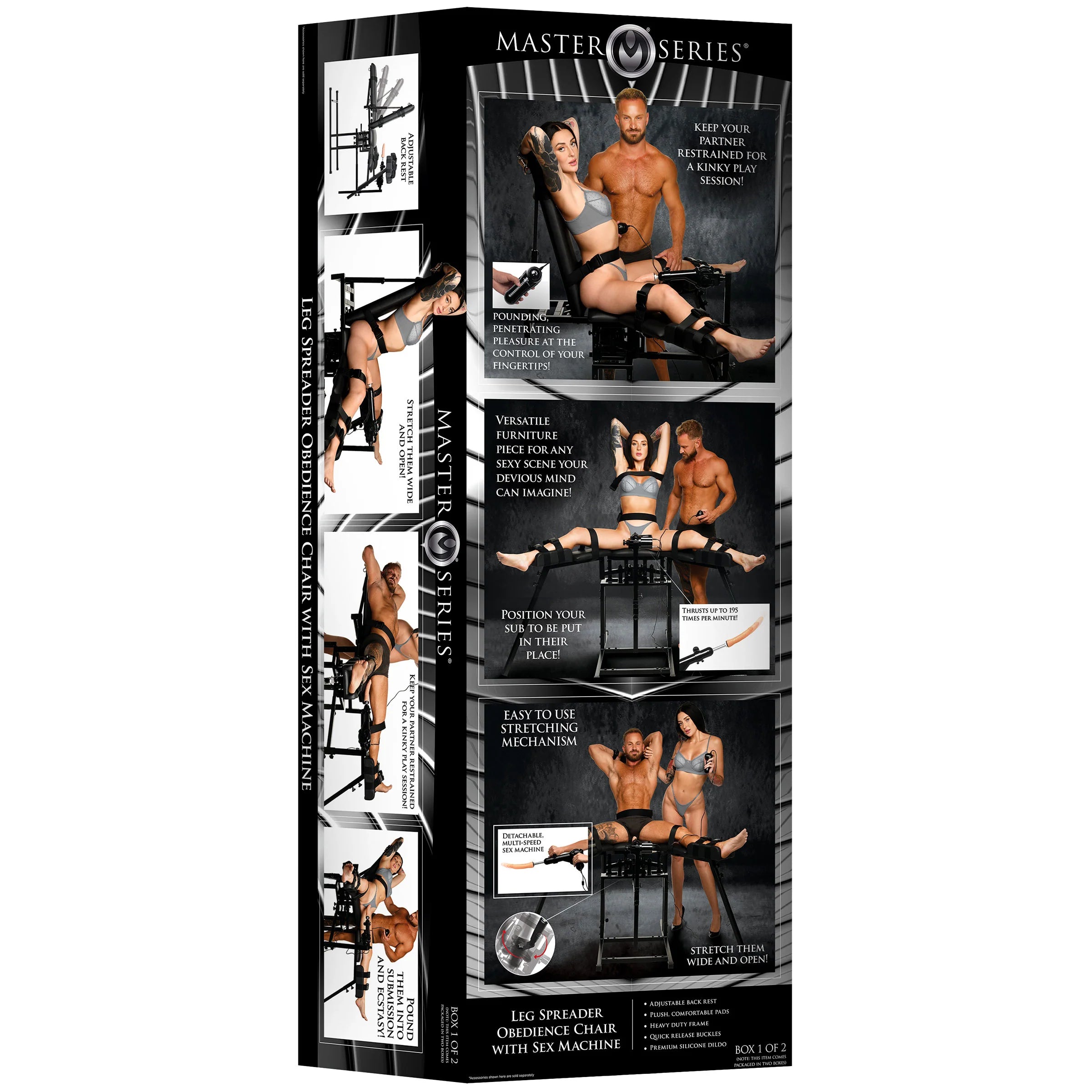 Leg Spreader Obedience Chair with Detachable Sex Machine