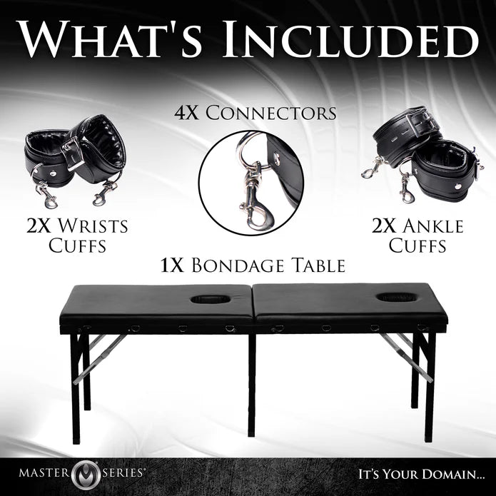 Master Series Extreme Bondage Table – Padded Restraint Platform