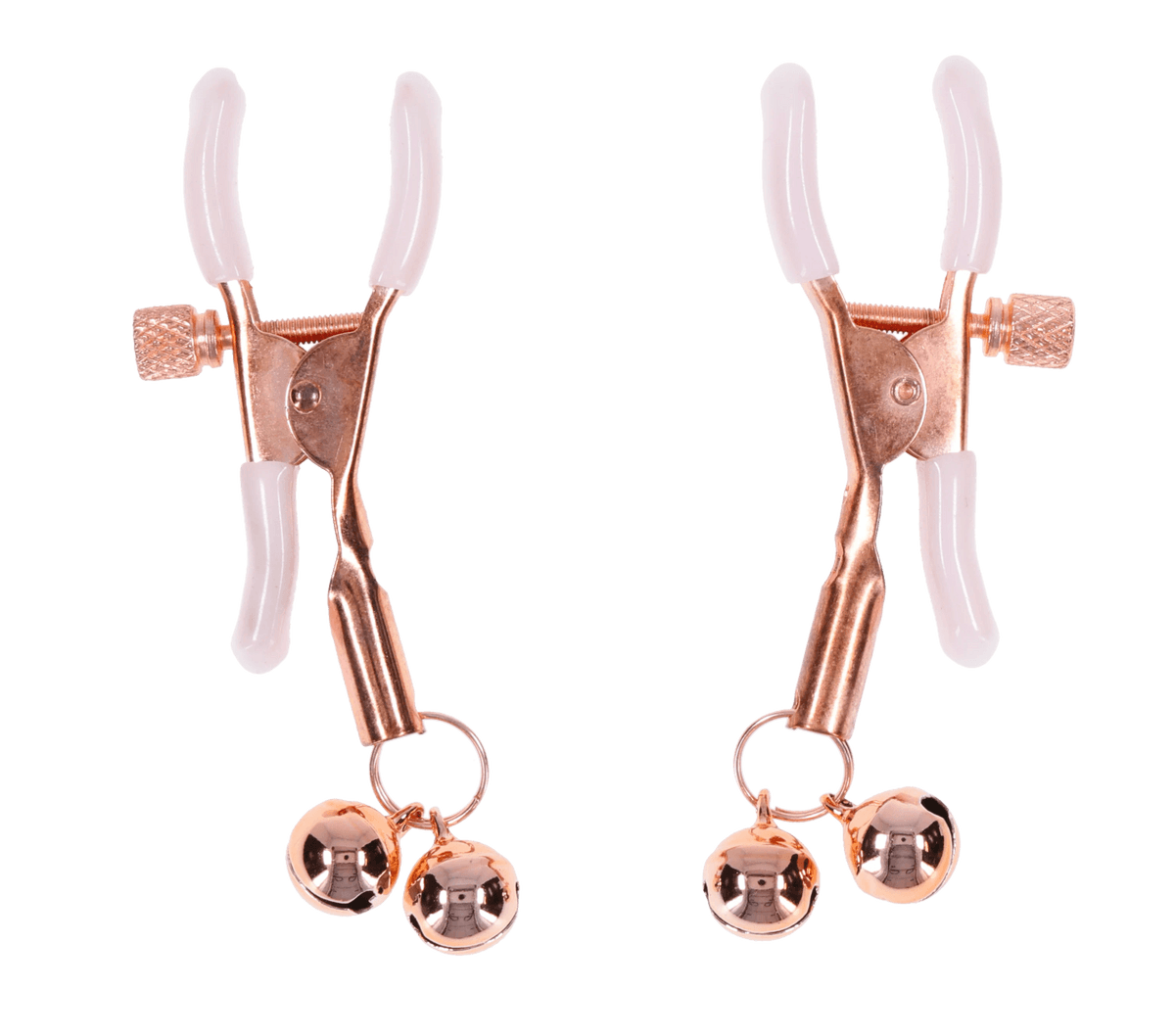 Peaches 'N CreaMe Bell Nipple Clamps – Adjustable with Rose Gold Bells